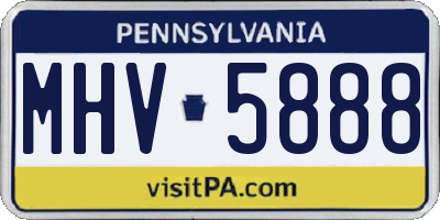 PA license plate MHV5888