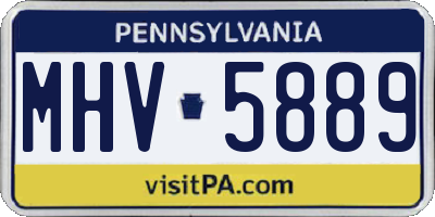 PA license plate MHV5889