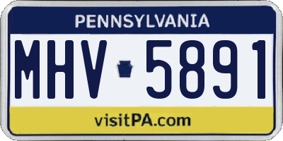 PA license plate MHV5891