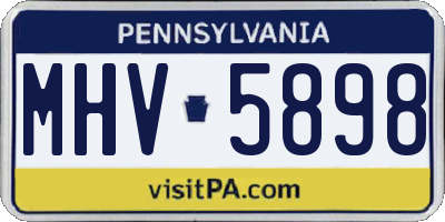 PA license plate MHV5898