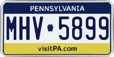 PA license plate MHV5899