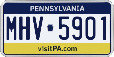 PA license plate MHV5901
