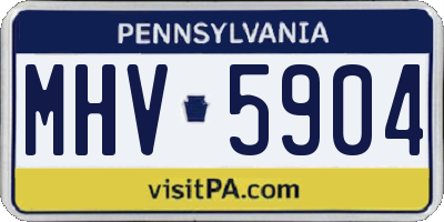 PA license plate MHV5904