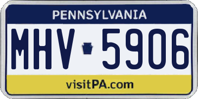 PA license plate MHV5906