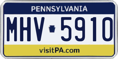 PA license plate MHV5910