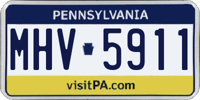 PA license plate MHV5911