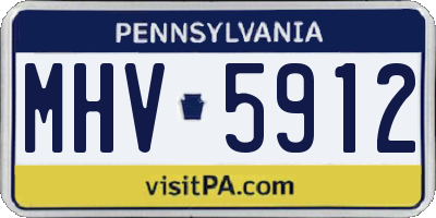 PA license plate MHV5912