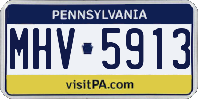 PA license plate MHV5913