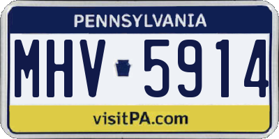 PA license plate MHV5914