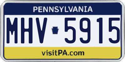 PA license plate MHV5915