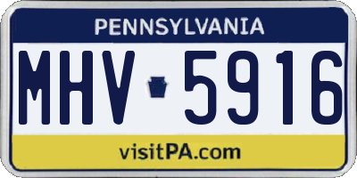 PA license plate MHV5916