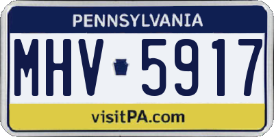 PA license plate MHV5917