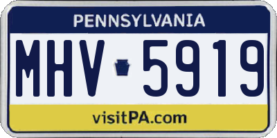 PA license plate MHV5919