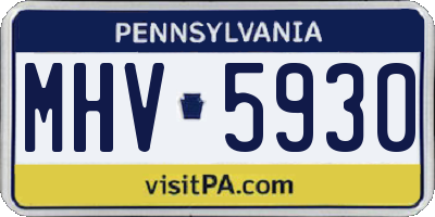 PA license plate MHV5930