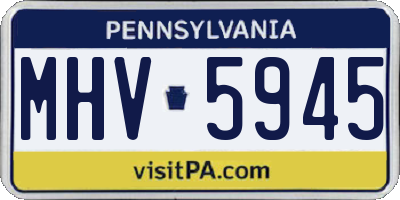PA license plate MHV5945