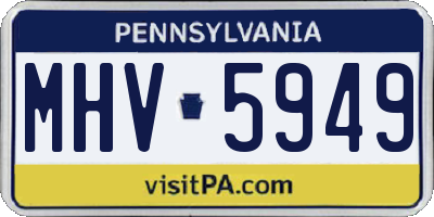 PA license plate MHV5949