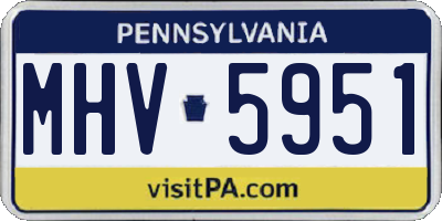 PA license plate MHV5951