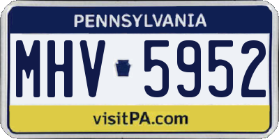 PA license plate MHV5952