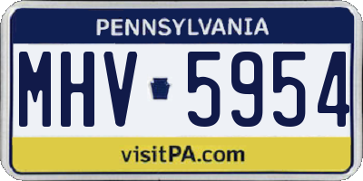 PA license plate MHV5954