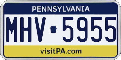 PA license plate MHV5955