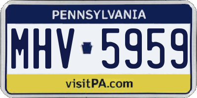 PA license plate MHV5959