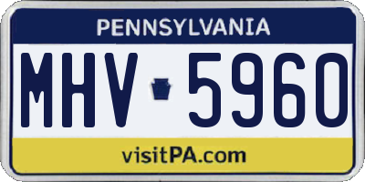 PA license plate MHV5960