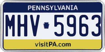 PA license plate MHV5963