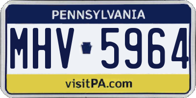 PA license plate MHV5964