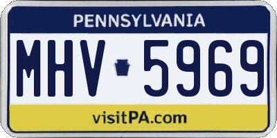 PA license plate MHV5969