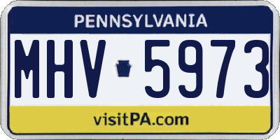PA license plate MHV5973