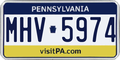 PA license plate MHV5974