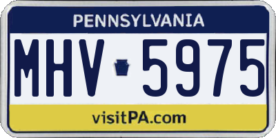 PA license plate MHV5975