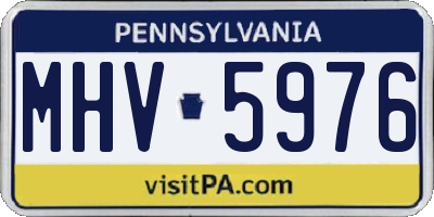 PA license plate MHV5976