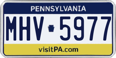 PA license plate MHV5977