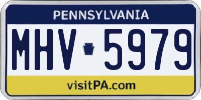 PA license plate MHV5979