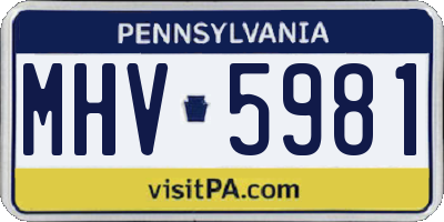 PA license plate MHV5981
