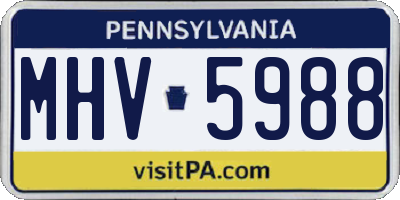 PA license plate MHV5988