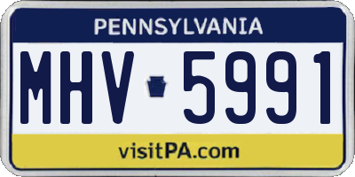PA license plate MHV5991
