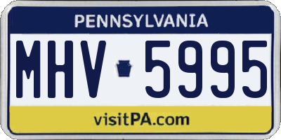 PA license plate MHV5995