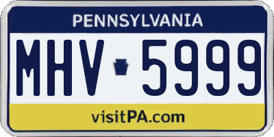 PA license plate MHV5999