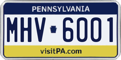PA license plate MHV6001