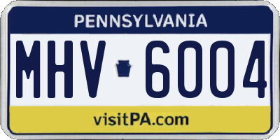 PA license plate MHV6004