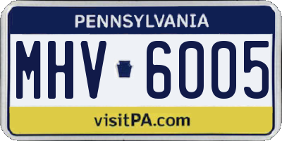 PA license plate MHV6005