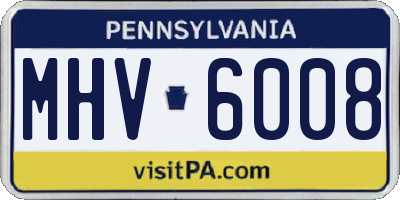 PA license plate MHV6008