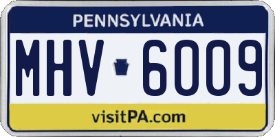 PA license plate MHV6009