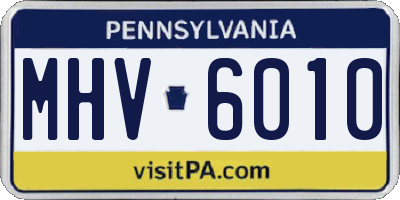 PA license plate MHV6010