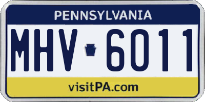 PA license plate MHV6011