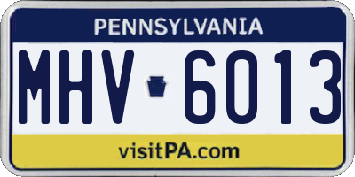 PA license plate MHV6013