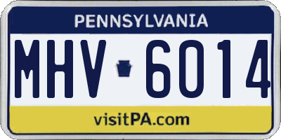 PA license plate MHV6014