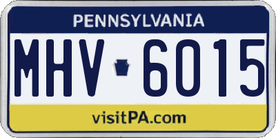 PA license plate MHV6015